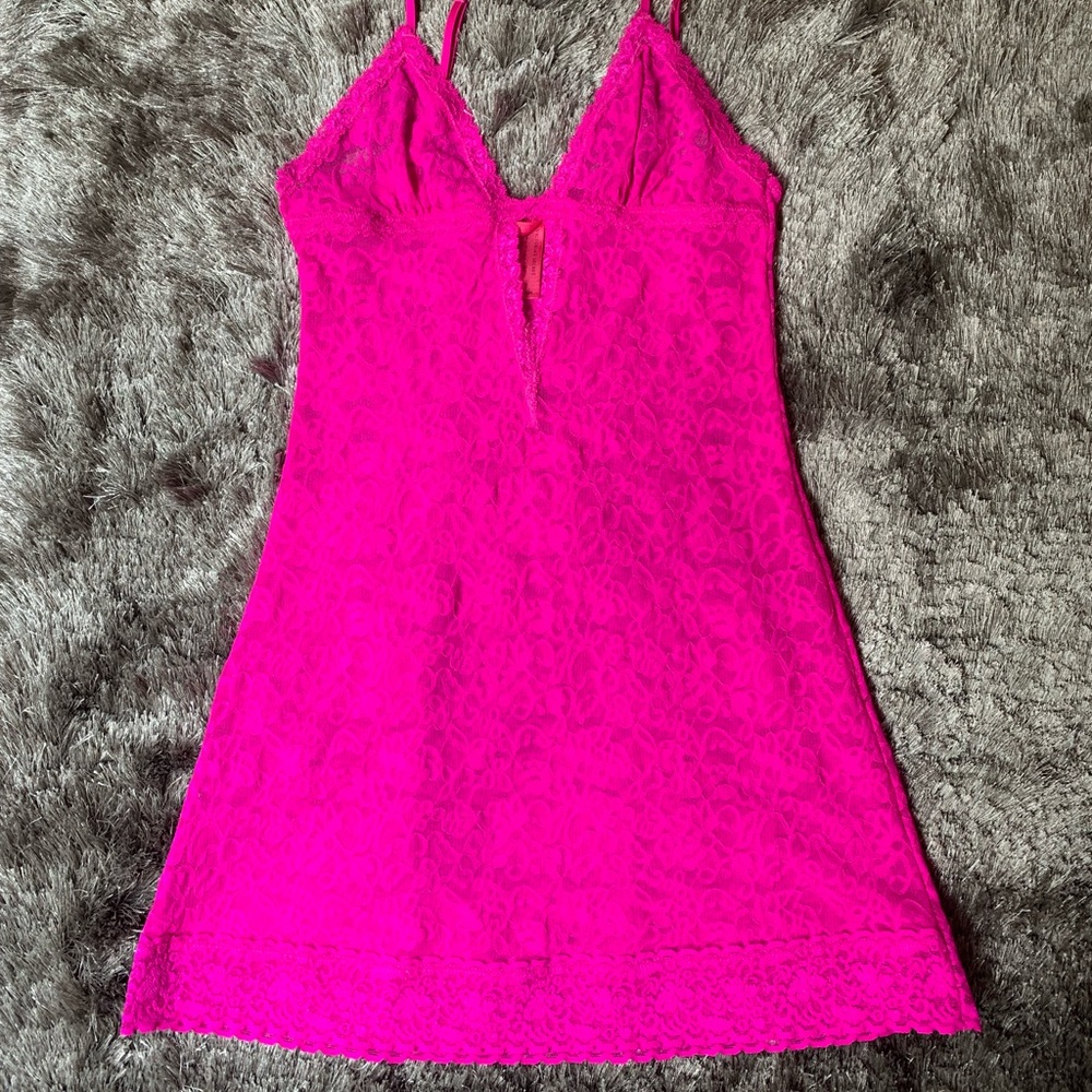 NWOT Victorias Secret “Lacie” Slip Dress in Fuchsia Size M
